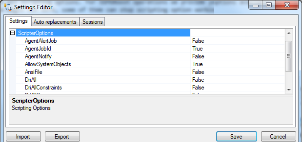 Additional Scripting options