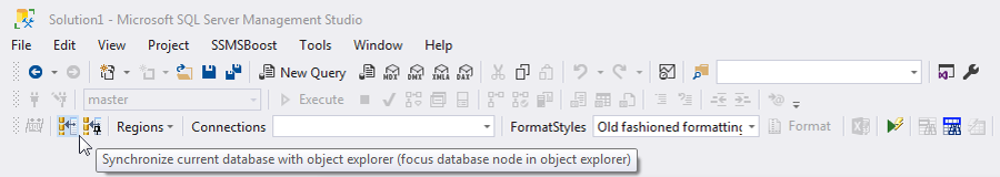 Track current database in SSMS with SSMSBoost add-in