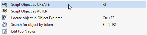 Script Object feature in SSMS with SSMSBoost add-in