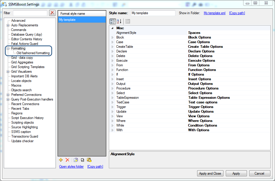 SSMSBoost code formatting in SSMS