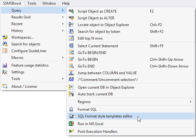 format query in sql server management studio